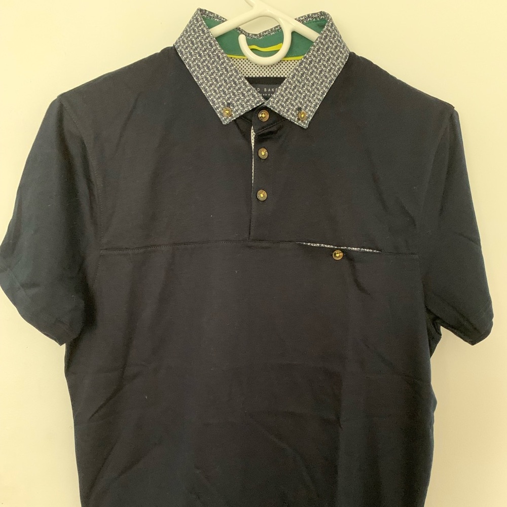 Ted Baker Blue Pique Size 3 Men (New Without Tag)
